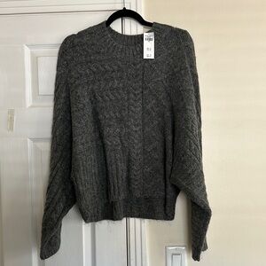 Chunky Gray Crew Neck Sweater